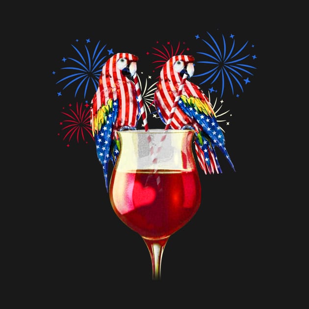 Red White Blue Wine Glasses Firework 4th Of July by Kaileymahoney