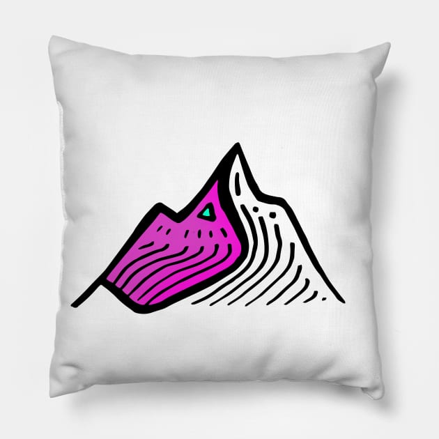 Mountain Line Art Pillow by VANDERVISUALS