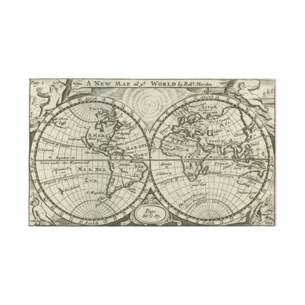 Vintage Map of The World (1708) 2 by Bravuramedia