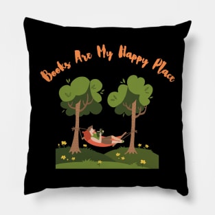 "Hammock Harmony: Books Are My Happy Place" Pillow