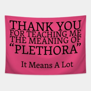 Thanks For Teaching Me The Meaning Of Plethora Funny Tapestry