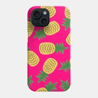 Pineapple pattern hot pink Phone Case