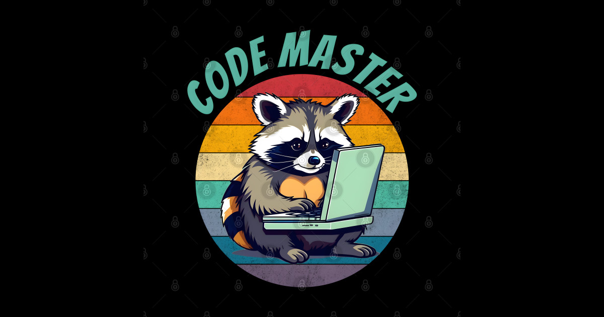 Cute programming raccoon coding. Funny programmer gift. - Programming ...