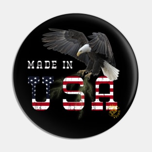 Made in USA Flag Eagle Pin