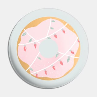 Pink christmas lights donut Pin