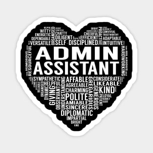 Admin Assistant Heart Magnet