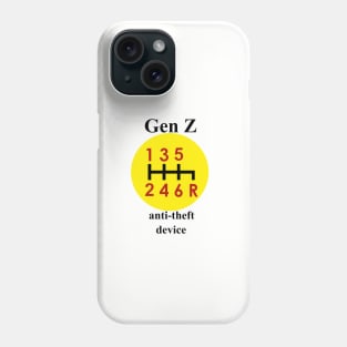 Gen Z anti-theft device in red, yellow, and black Phone Case