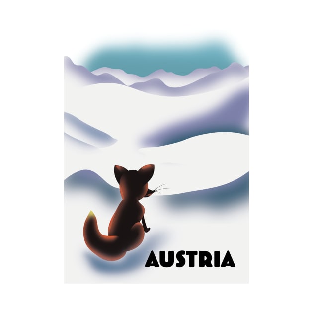 Austrian fox travel poster by nickemporium1