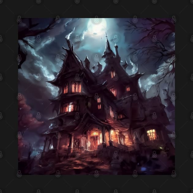 Spooky haunted house by TomFrontierArt