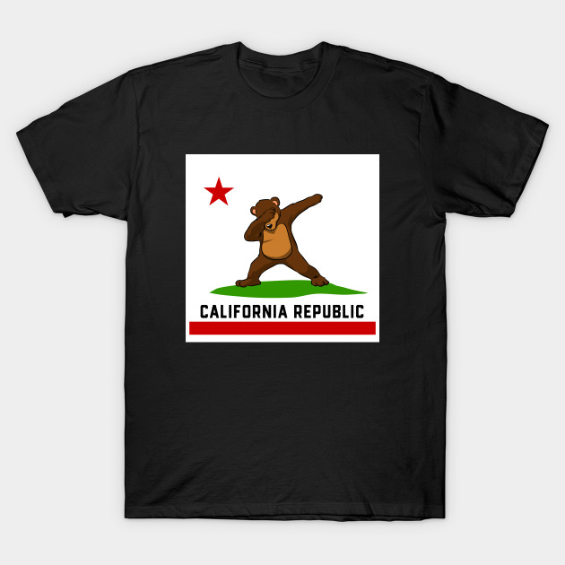 California Republic T-Shirt Dabbing Bear Flag California Republic T-Shirt Dabbing Bear Flag