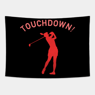 Funny Golf Player Touchdown Tapestry