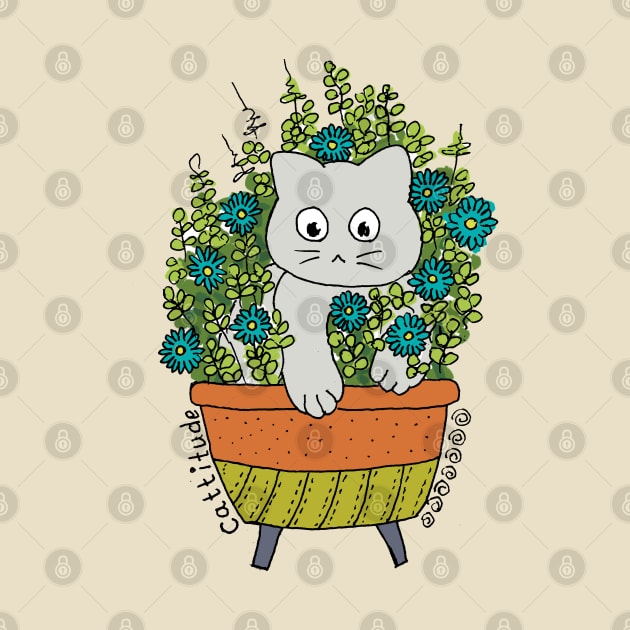 Cat in planter by HAVE SOME FUN