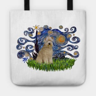 Wheaten Terrier in Adapted Starry Night Tote