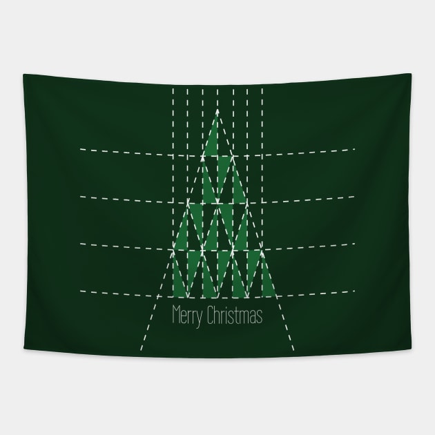 Green Architect Christmas Tree Tapestry by kallyfactory