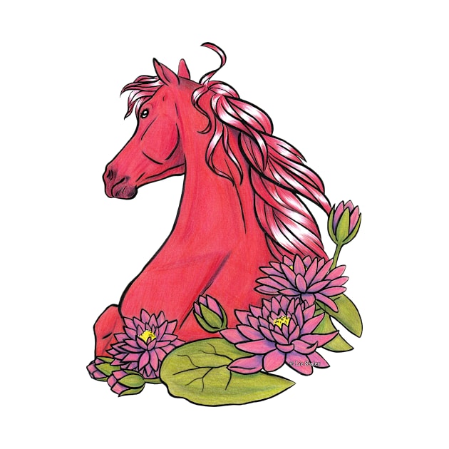 Ruby Horse With Water Lily by lizstaley