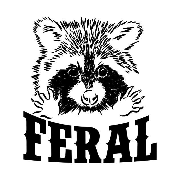 Feral raccoon shirt, funny raccoon meme, Vintage Cartoon T Shirt, Aesthetic Tee, Unisex by Justin green
