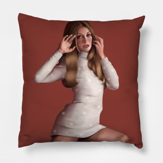 Sharon Tate groovy Pillow by Nancyvheart 