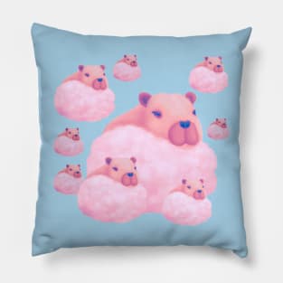 Capybaras In The Clouds Pillow