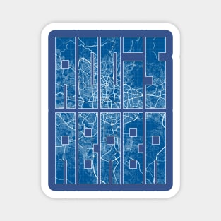 Addis Ababa, Ethiopia City Map Typography - Blueprint Magnet