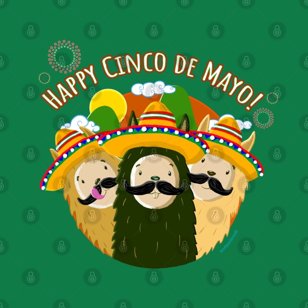 Cinco De Mayo Cute Llamas Funny Fiesta Party by brodyquixote