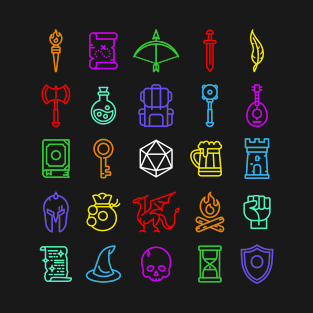 Rollplay Guild: Adventure Icons (Color) T-Shirt