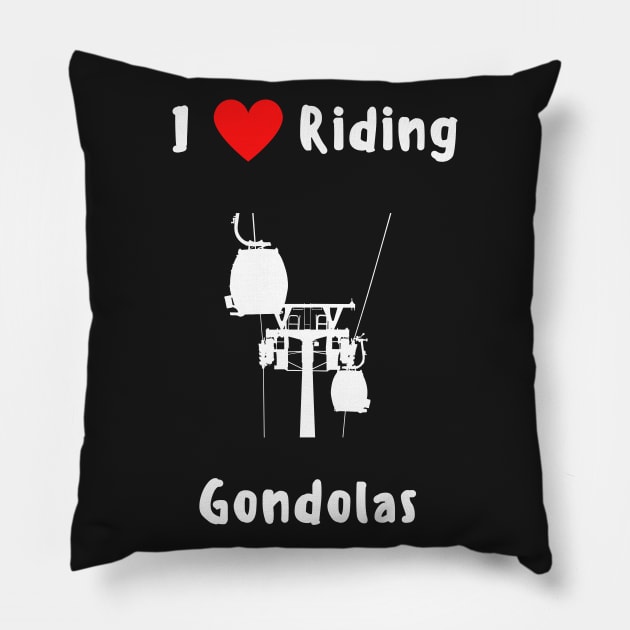 Ski gondola mountain altitude cable car and ski lift lover Pillow by Artstastic