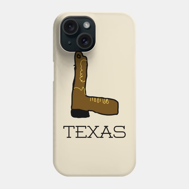 Texas Tee, Boot, Texas Boot, Funny T-Shirt, Funny Tee, Badly Drawn, Bad Drawing Phone Case by Badly Drawn Design