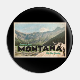 Greetings from Montana - Vintage Travel Postcard Design Pin