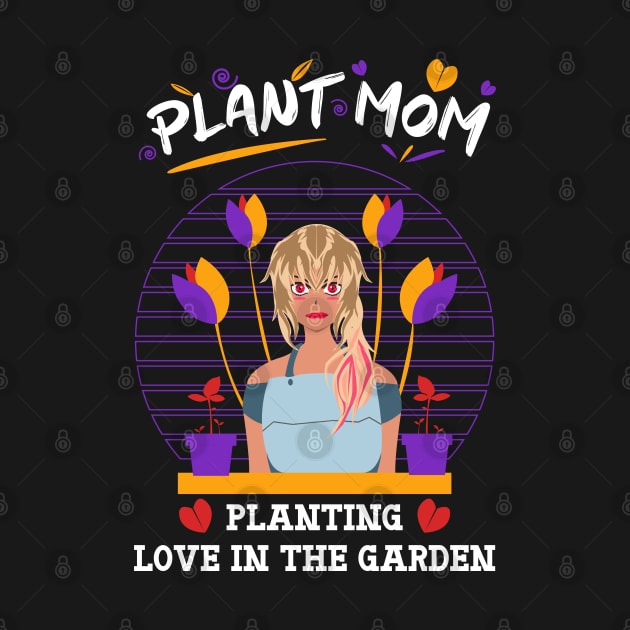 Plant mom planting love in the garden purple by HCreatives