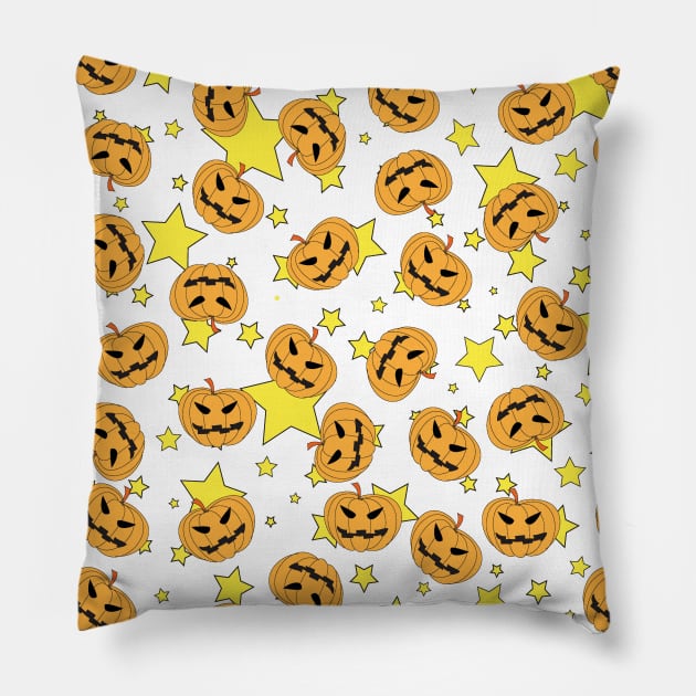 Pumkins with stars Pillow by GerganaR