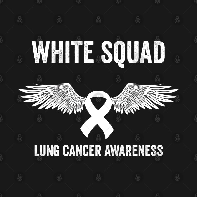 White squad lung cancer awareness supporting design by Merchpasha1