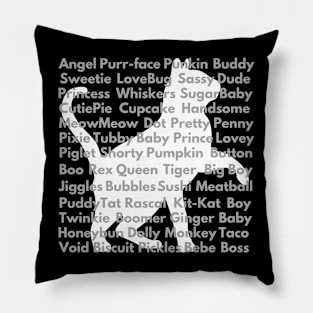 Cute Cat Names for Kitten Lovers Pillow