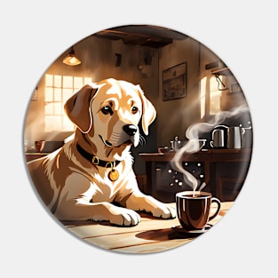 Labrador having his breakfast Pin