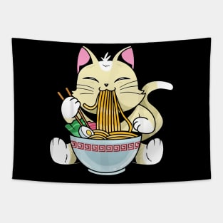 Cat Eating Spaghetti Tapestry