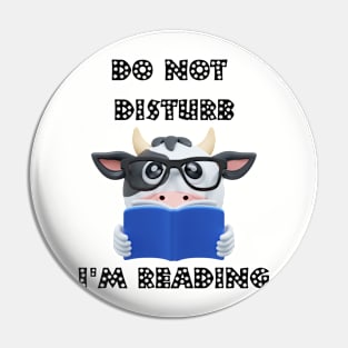 Book Lover Cow Reading Pin