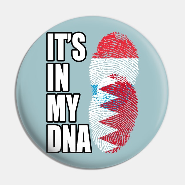 Luxembourgish And Bahraini Mix Heritage DNA Flag Pin by Just Rep It!!