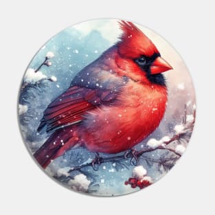 Snowy Cardinal Pin