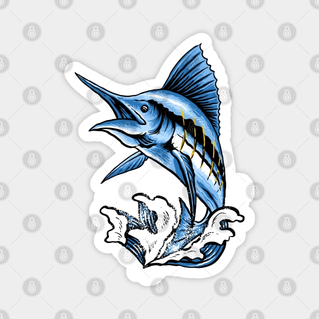 Marlin fish illustration Magnet by Mako Design 