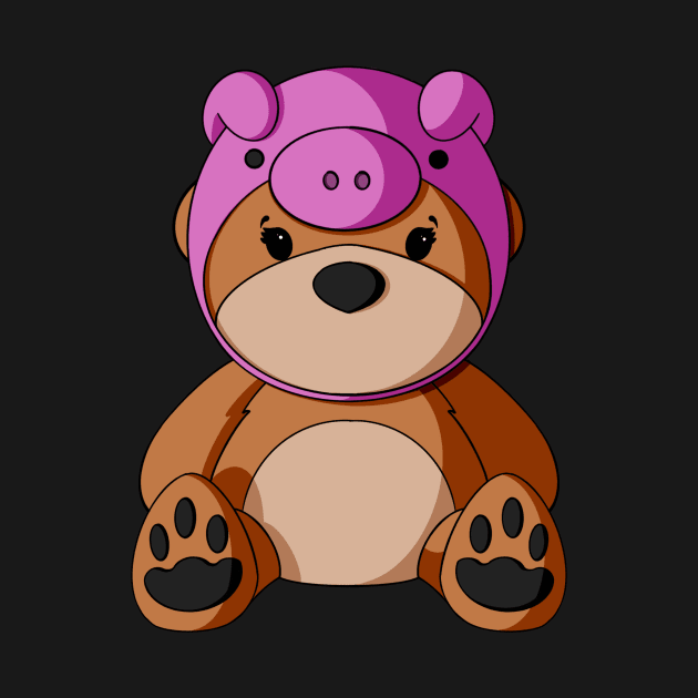 Pig Hat Teddy Bear by Alisha Ober Designs