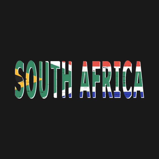 South Africa Text in Colors of the South African Flag by scotch