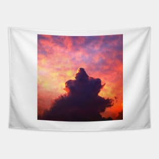 Clouded Sky Scene, Vintage Wall Art, Cloudy Sky Landscape, Sunny Sky, Sunrise Sunset, summer skies Tapestry