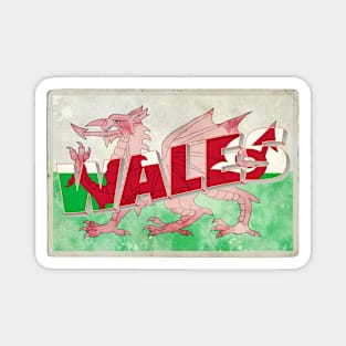 Wales vintage style retro souvenir Magnet