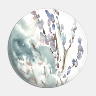 pussy willows botanical watercolor Pin