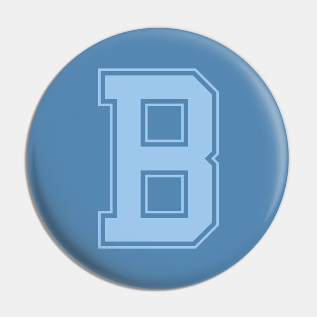 Monogram Light Blue Varsity College Initial B Pin by redhomestead