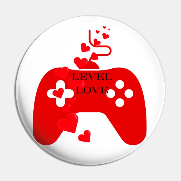 Valentines Day Gaming Level Love Tee Shirt Pin by PodX Designs 