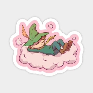 Snufkin sleeping in a pink cloud Magnet