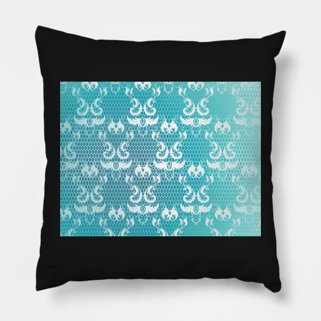 Blue Background with Lace Pillow by Blackmoon9