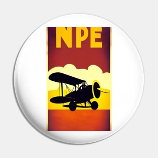 Vintage Airplane Poster Pin