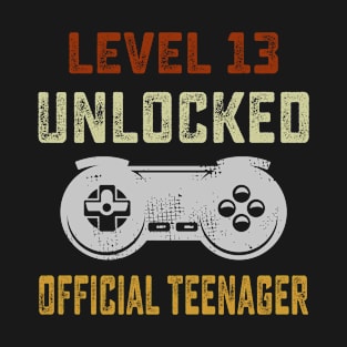 Official Teenager 13th Birthday T-Shirt Level 13 Unlocked T-Shirt