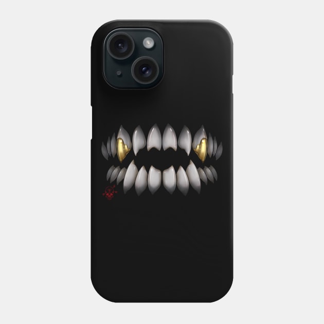 Pretty Smile Gold fangs Phone Case by Monstrous1
